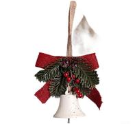 UrbanHui Christmas Tree Pendant Ornament Featuring Bell Sound, Pinecone, And Burlap Bow For A Cozy Seasonal Decoration(White)