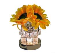 UrbanHui Cordless Touch-Control Sunflower Night Light With USB Rechargeable Battery For Tabletop Bedroom And Dining Room Use