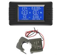 UrbanHui Digital Power Monitor With LCD Display For Voltage Current Frequency Energy Usage Tracking With Overload And Data Storage
