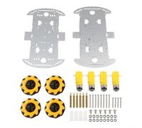 UrbanHui DIY MecanumWheel Robot Car Kit Featuring Metal Chassis, for TT Motor, Omnidirectional 4WD, Works for Arduino for RaspberryPi for Educational Robotics and Programming