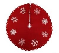 UrbanHui Double Layer Christmas Tree Skirt With Intricate Snowflake Embroidery, Fits 9 To 11 Foot Trees, Features Central Loop For Easy Positioning And Classic Holiday Look