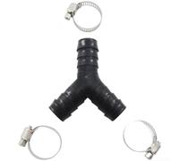 UrbanHui Drain Hose Y Connector Extension With 3 Clamps For Washing Machine Applications Requiring Dual Flow Management In Confined Areas(Black)