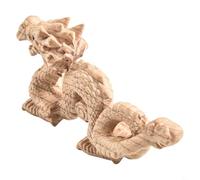 UrbanHui Feng Shui Carved Natural Wood Dragon Statue Sculpture Animal Figurine Good Luck Charm Home Office Decor 2024 Year of Dragon Gifts