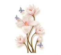 UrbanHui Floral Toilet Stickers Elegant 3D Flower Wall Decals With Butterflies Waterproof Creative Washroom Art Transform Bathroom Into Vibrant Space 25x40cm Toilet Seat Decor