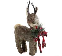 UrbanHui Foam Moose Plush Doll For Holiday Tabletop And Window Display, Designed In Scandinavian Style To Complement Christmas Decor(Gray Standing Elk)