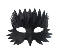 UrbanHui Half Face Feather Mask Featuring Bird Beak Design For Costume Events And Masquerade Balls, Crafted From Lightweight Felt With Adjustable Fit(black)