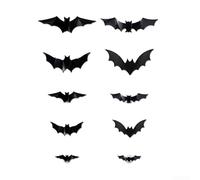 UrbanHui Halloween Bat Wall Decoration 3D Light Up Bat Stickers with LED Night Lights PVC Decor for Halloween Party Indoor Outdoor Bedroom(36pcs)