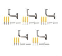 UrbanHui Handrail Bracket, 201 Stainless Steel Wall Mount Support 60x80mm for Oak Pine Stairs Rail Holder with Screws(A)