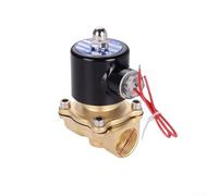 UrbanHui Heavy-Duty Brass Solenoid Valve for Efficient Water Flow Control, Moisture-Proof Coil Design, Minimal Leakage, One-Way Flow Direction for Long Service Life(A)