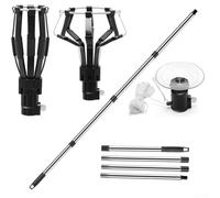 UrbanHui High Reach Light Bulb Changer With Non Slip Adjustable Clamp And 3 Bulb Changers For Efficient Replacement Of LED And Standard Bulbs(4-section rod)
