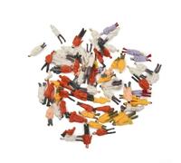 UrbanHui HO Scale Painted Figures 100pcs 1:87 Model Railway Accessories Tiny People Sitting Standing for Layouts(100Pcs)