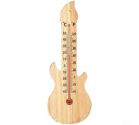 UrbanHui Indoor Outdoor Wooden Thermometer Hygrometer with Dual Scale for CELSIUS Fahrenheit for Living Room Bedroom Kitchen, Natural Wood Finish Temperature Monitor No for battery Required