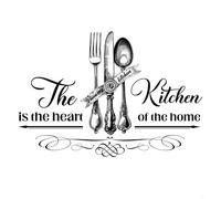 UrbanHui Kitchen Wall Stickers Fun Design Cook Utensils Home Decoration Restaurant PVC Self-Adhesive Removable Waterproof Decals