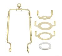 UrbanHui Lamp Shade Harp Holder 8 Inch Adjustable Metal Bracket for DIY Lampshade Replacement Compatible with E26 E27 Bases Includes Conversion Rin(gold)