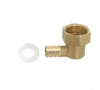 UrbanHui Leak-Proof Brass Barb Hose Tail End Connector, 58 Brass Union Elbow with Movable Nut for Water Gas Pipe Fitting, Burst-Resistant Joint with Smooth Edges(10mm)