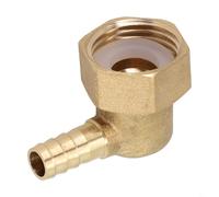 UrbanHui Leak-Proof Brass Barb Hose Tail End Connector, 58 Brass Union Elbow with Movable Nut for Water Gas Pipe Fitting, Burst-Resistant Joint with Smooth Edges(8mm)