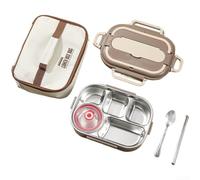 UrbanHui Leak Proof Stainless Steel Lunch Box With Insulated Compartments Designed For Food Temperature Maintenance And Microwave Safe Convenience(L)