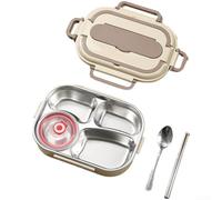 UrbanHui Leak Proof Stainless Steel Lunch Box With Insulated Compartments Designed For Food Temperature Maintenance And Microwave Safe Convenience(C)