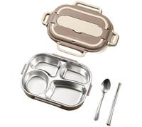 UrbanHui Leak Proof Stainless Steel Lunch Box With Insulated Compartments Designed For Food Temperature Maintenance And Microwave Safe Convenience(G)