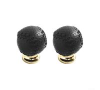 UrbanHui Leather And Zinc Alloy Stylish Handle For Enhancing Cabinet Aesthetics Set Of Two(Black)