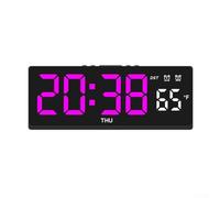 UrbanHui LED Digital Alarm Clock With Dual Alarm Functions, Temperature Display In Both Fahrenheit And Celsius, Voice Activated Light And Five Adjustable Brightness Levels(black shell pink)