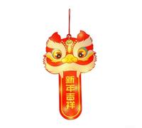 UrbanHui LED Mascot Fairy Light for Lunar New Year Decor, Red Holiday Lighting with Automatic Flashing, Dual Pattern Display for Home Garden Window Displays(C)