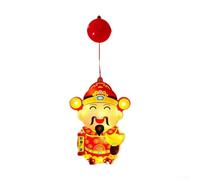 UrbanHui LED Mascot Fairy Light for Lunar New Year Decor, Red Holiday Lighting with Automatic Flashing, Dual Pattern Display for Home Garden Window Displays(B)
