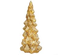 UrbanHui Lighted Glass Christmas Tree Tabletop Decor with Warm Glow LED Lights Night Light for Home Office Bedroom Living Room Decoration(B)
