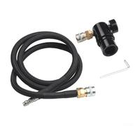 UrbanHui M-R GEN-2 Regulator with Foster Coupler and Remote Hose for Paintball-CO-2 Tank HPA System Adjustable Pressure 40-150 PSI(2# Regulator with black hose)