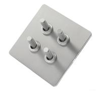 UrbanHui Manual For Toggle Switch Faceplate Constructed From Matte Stainless Steel With Brass Lever And 86mm Form Factor(D)