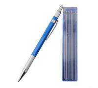 UrbanHui Metal Marker Set Silver Streak Mechanical Pencil And 12 Round Refills, Perfect For Pipe Fitters And Steel Construction