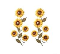 UrbanHui Metal Sunflower Wall Art Sculpture 2 Pack Yellow Flower Decor for Home Garden Porch Living Room Outdoor Decoration