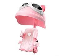 UrbanHui Motorcycle Phone Holder with Sunshade - Anti-Shock Bike Mount 360° Rotatable Handlebar Clamp for Mobile Phones(Factory - pink)