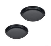 UrbanHui Non-Stick Carbon Steel Pizza Baking Tray Set, Round Bakeware for Oven Cooking Pizza, Meat and Fish, Easy Release and Clean, Includes 6in and 8in Sizes