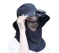 UrbanHui Outdoor Cooling Hat With Solar And USB Charging Capabilities For Prolonged Sun Exposure Situations Including Fishing Gardening And Hiking(black)