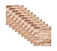 UrbanHui Peel-and-Stick 3D Brick Wall Stickers Waterproof Dustproof Simple DIY Installation 10 Pieces Home Decor for Living Room Kitchen TV Wall 38.5 * 35cm(Rock White)