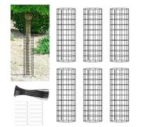 UrbanHui Plant Protection Cover Metal Wire Mesh Cage 6-Piece Set Rabbit Squirrel Deterrent for Vegetable Flower Garden Bed Shield Black(6-piece)
