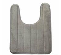 UrbanHui Plush Bathroom Rug Non Slip High Density Microfiber Shower Mat - Quick Dry Foot Towel for Tub 40x60cm(Silver grey)