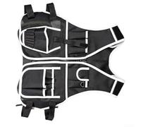 UrbanHui Reflective Tool Vest for Construction Workers - Heavy Duty 600D Fabric Safety Work Vest with Multiple Pockets - Green White Brown 710x620mm