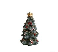 UrbanHui Resin Christmas Simulation Tree Desktop Ornaments Snow-Covered Miniature Trees For Home Office Festive Decor(small)