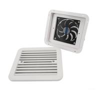 UrbanHui RV Side Exhaust Vent With 24V Fan ABS Material Wall Mount Ventilation Grille Waterproof Outdoor Proof Air Outlet For Camper Trailer