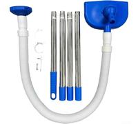 UrbanHui Self-Propelled Automatic Pool Vacuum, Water Circulation Cleaning System for Dirt and Debris, Extendable Reach for Various Pool Depths(Blue, 4 Sections)