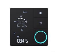 UrbanHui Smart WiFi Temperature Controller For Underfloor And Water Heating Systems Designed For Remote Control, Child Lock, And Management(16A-black)