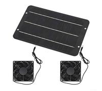 UrbanHui Solar Powered Exhaust Fan Set 7W For Improved Indoor Air And Cooling With Weatherproof Solar Panel And Fan For Use In Multiple Environments