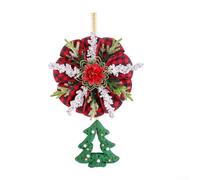 UrbanHui Star Pendant Wreath Decoration For Door And Window, Made With Fabric Plastic Foam, Enhances Holiday Party Ambiance With Classic Christmas Tree Theme(Christmas Tree Style)