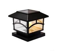UrbanHui Sturdy ABS Solar Post Cap Lights For 6.3x6.3 Inch Posts With High Efficiency Monocrystalline Solar Panel And IP65 Waterproof Rating(Black)
