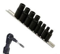 UrbanHui Tap Socket Set 8 PCS 1/4 Inch 3/8 Inch Drive Magnetic Metric Tap Wrench Adapter for Thread Cutting Chrome Vanadium 1.5-12mm Hand Tools
