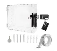 UrbanHui Thermostat Lock Box With Secure Key Lock, Clear Acrylic Construction For Full Visibility Of Controls, Wall Mountable With Screws For HVAC Protection(L)