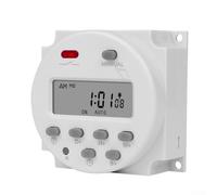 UrbanHui Time Delay Relay 24 to 220 Volt Programmable Weekly Switch with Rechargeable Battery Backup and 1 Second Min Interval for Panel Mount(AC220V)