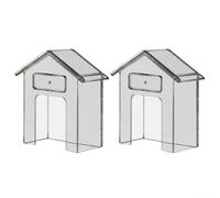 UrbanHui Transparent Waterproof Doorbell Cover, PC Material Rainproof Protective Box For Wireless Doorbells With Button Access Area And Room Number Identification Slot(2pcs)